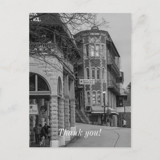 Basin Park en Flatiron Flats Grayscale Briefkaart (Voorkant)