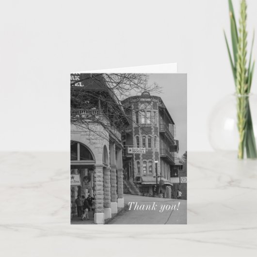 Basin Park en Flatiron Flats Grayscale Hartelijk d Bedankkaart (Voorkant)