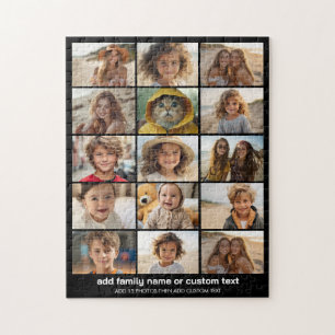 Basis 15 foto collage raster met moderne tekst legpuzzel