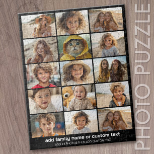 Basis 15 foto collage raster met moderne tekst legpuzzel