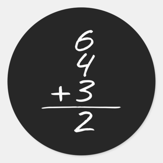 Basis 6 4 3 Dubbel afspelen Twee ontwerpen Ronde Sticker (Voorkant)