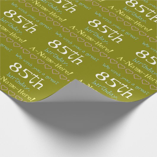 Basis 85e Verjaardag Verpakkingsdocument Cadeaupapier (Hoek)