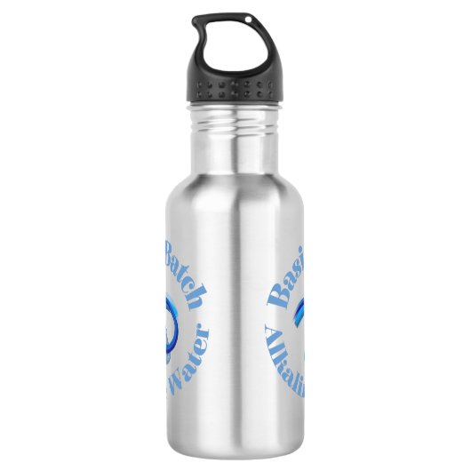 Basis Batch Alkalische Water grafische logo Waterfles (Achterkant)
