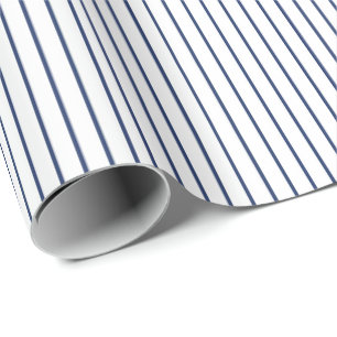 Basis Blauw Pinstripe Minimalistisch Elke Gelegenh Cadeaupapier