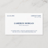 Basis Blauw Wit Professioneel Visitekaartje (Voorkant)