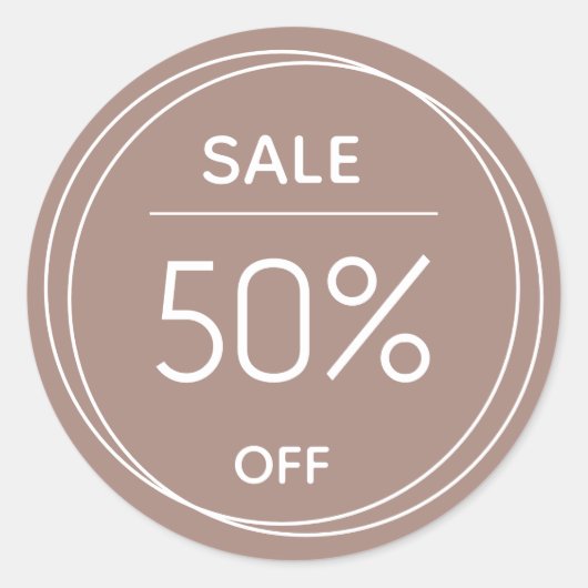 Basis bruine winkel promotie verkoop sticker (Voorkant)