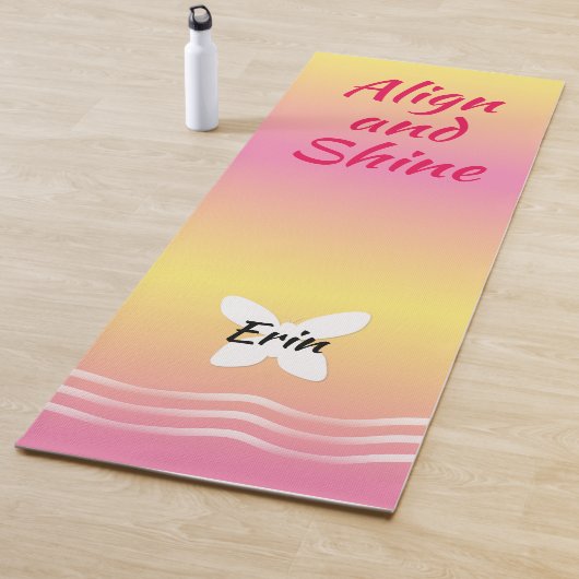 Basis Butterfly met Waves - Roze limonade Yogamat (In situ)
