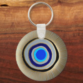 Basis Button Sleutelhanger/ Grieks boze oog Sleutelhanger (Voorkant)