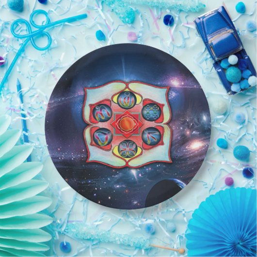 Basis Chakra Papieren Bordje (Feest)