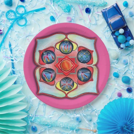 Basis Chakra Papieren Bordje (Feest)