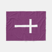 Basis Christelijk Kruis Gulden Snede Wit Paars Fleece Deken (Voorkant (Horizontaal))