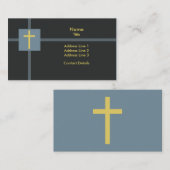 Basis Christelijk kruisbeeld Geel Blauw Visitekaartje (Voorkant / Achterkant)