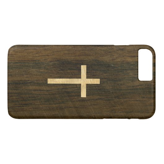 Basis Christelijk kruishout Case-Mate iPhone Case (Achterkant (Horizontaal))