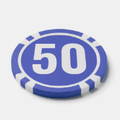 Basis donkerblauw wit vet nummer  poker chips (Enkel)