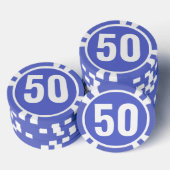 Basis donkerblauw wit vet nummer  poker chips (Opstapeling)