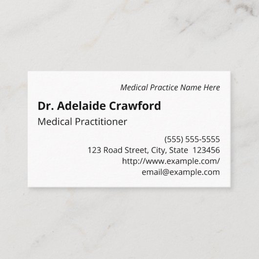 Basis, eenvoudig en minimaal Visitekaartje (Voorkant)