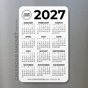 Basis Eenvoudig Zwart 2027 Agenda Zakelijk Logo Magneet
