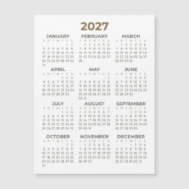 Basis Eenvoudige Bruine Beige 2027 Magnetische Kal
