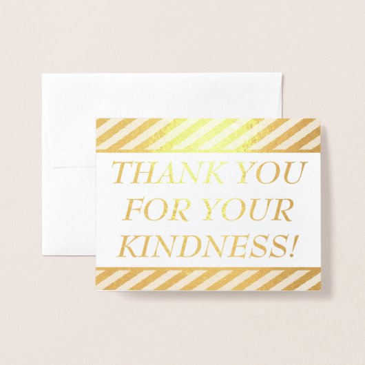 Basis, Eenvoudige "DANK U VOOR UW VRIENDELijkHEID! Folie Kaarten (Voorkant met envelop)