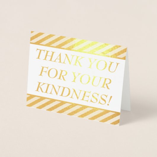 Basis, Eenvoudige "DANK U VOOR UW VRIENDELijkHEID! Folie Kaarten (Voorkant)