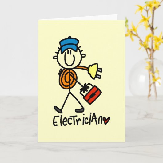 Basis-elektricienoverhemden en -cadeaus kaart (Gele Bloem)