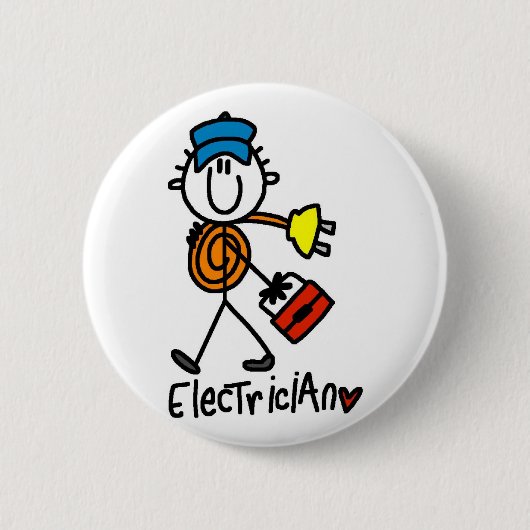 Basis-elektricienoverhemden en -cadeaus ronde button 5,7 cm (Voorkant)