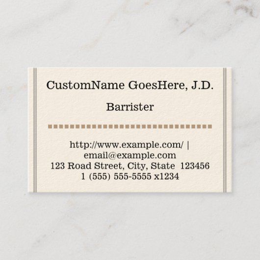 Basis- en conservatieve barrister-Visitekaartje Visitekaartje (Voorkant)