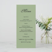 Basis en Elegant groen en wit Menu (Staand voorkant)