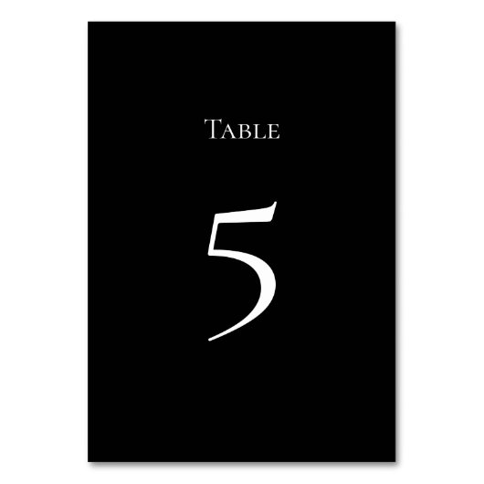 Basis en Elegante Tafel Nummerkaart Kaart (Voorkant)