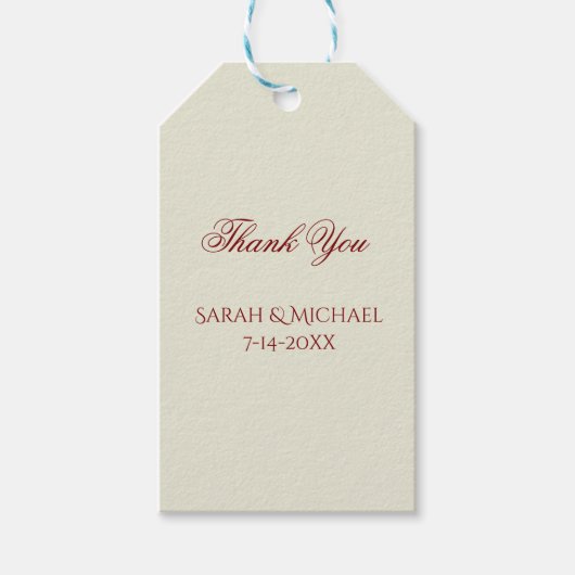 Basis- en Elegante Trouwdag Cadeaulabel (Voorkant)