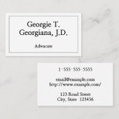 Basis- en gewoon Advocate-Visitekaartje Visitekaartje (Voorkant / Achterkant)