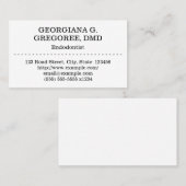 Basis- en low-Key Endodontist-Visitekaartje Visitekaartje (Voorkant / Achterkant)