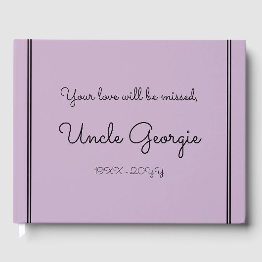 Basis- en minimale begrafenis/Memorial Guest Book Gastenboek (Voorkant)