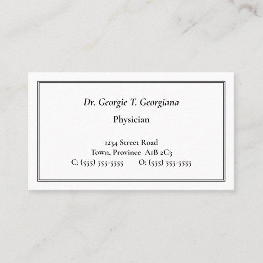 Basis- en minimale Visitekaartje (Voorkant)