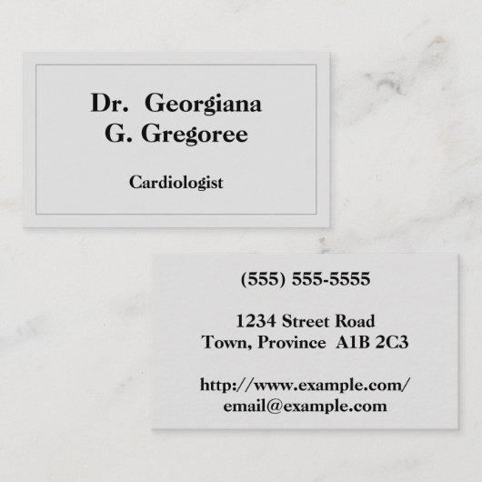 Basis en minimalistisch cardioloog Visitekaartje (Voorkant / Achterkant)
