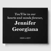 Basis- en Respecteerbare begrafenis/Memorial Guest Gastenboek (Voorkant)