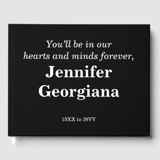 Basis- en Respecteerbare begrafenis/Memorial Guest Gastenboek (Voorkant)