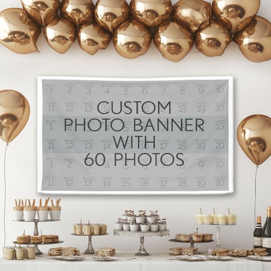 Basis Fototemplate 60 Foto's - Kleur Aanpasbaar Spandoek