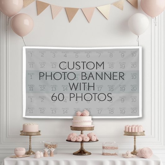 Basis Fototemplate 60 Foto's - Kleur Aanpasbaar Spandoek