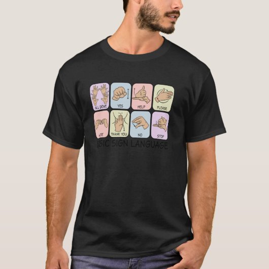 Basis gebarentaal spraakpathologie Aac Sped Teac T-shirt (Voorkant)