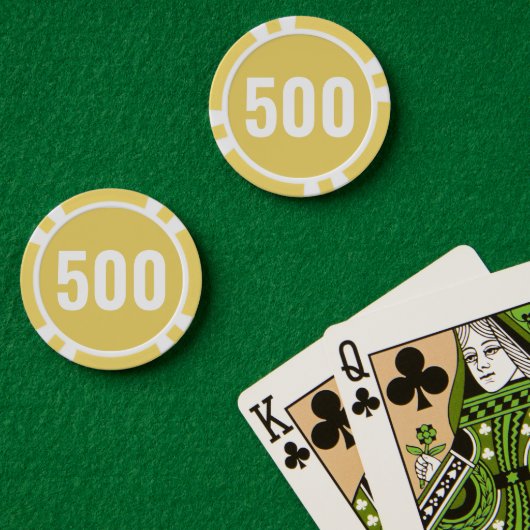 Basis Geel Wit Vet Nummer  Poker Chips (Pokertafel (Dubbel))