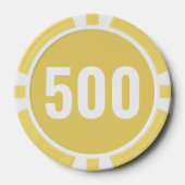 Basis Geel Wit Vet Nummer  Poker Chips (Voorkant)