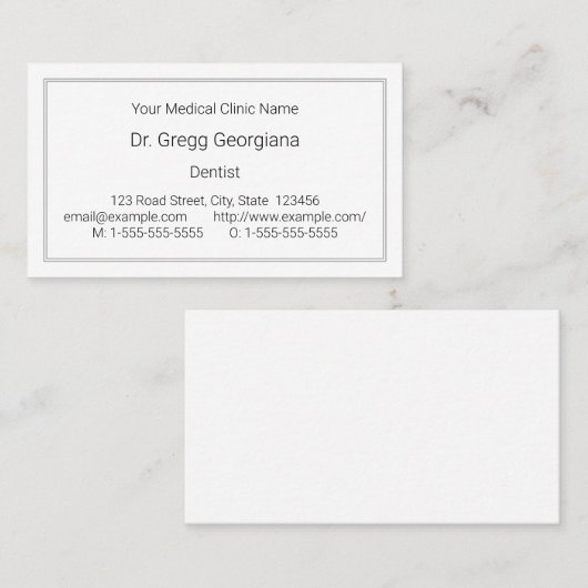 Basis, gewoon, professioneel Visitekaartje (Voorkant / Achterkant)