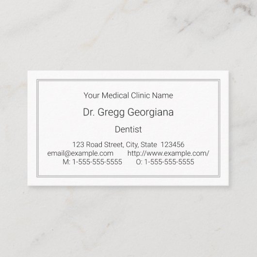 Basis, gewoon, professioneel Visitekaartje (Voorkant)