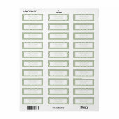 Basis Gingham Saliegroen Adreslabel Etiket (Full Sheet)
