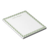 Basis Gingham Saliegroen Rand Notitieblok (Schuin)