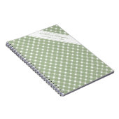 Basis Gingham Saliegroen Spiraal Notitieboek (Rechterzijde)