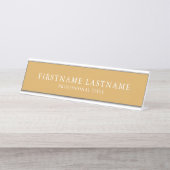 Basis Goud Wit Traditionele Naam Titel Garamond Bureau Naambordje (Voorkant)