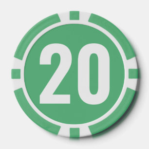 Basis Groen Wit Vet Nummer Poker Chips