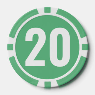 Basis Groen Wit Vet Nummer Poker Chips